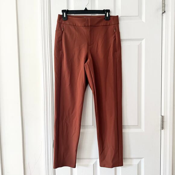 Athleta Stellar Skinny Trouser Rust Brick Red Collar Pants 8 Ancient Mahogany - Picture 2 of 10